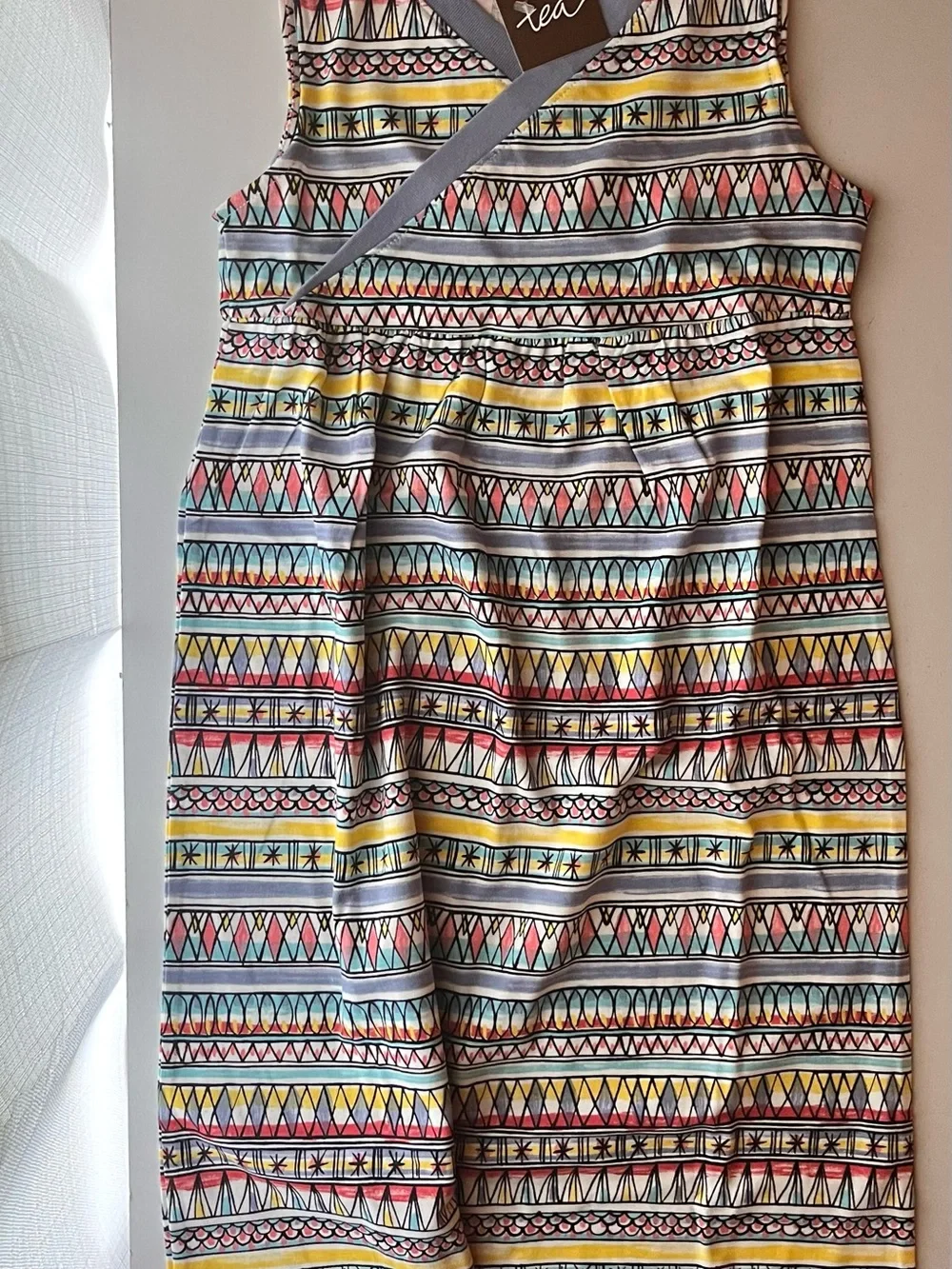 Tea Collection Italy Girls’ Striped Geo Print Sleeveless Maxi Dress